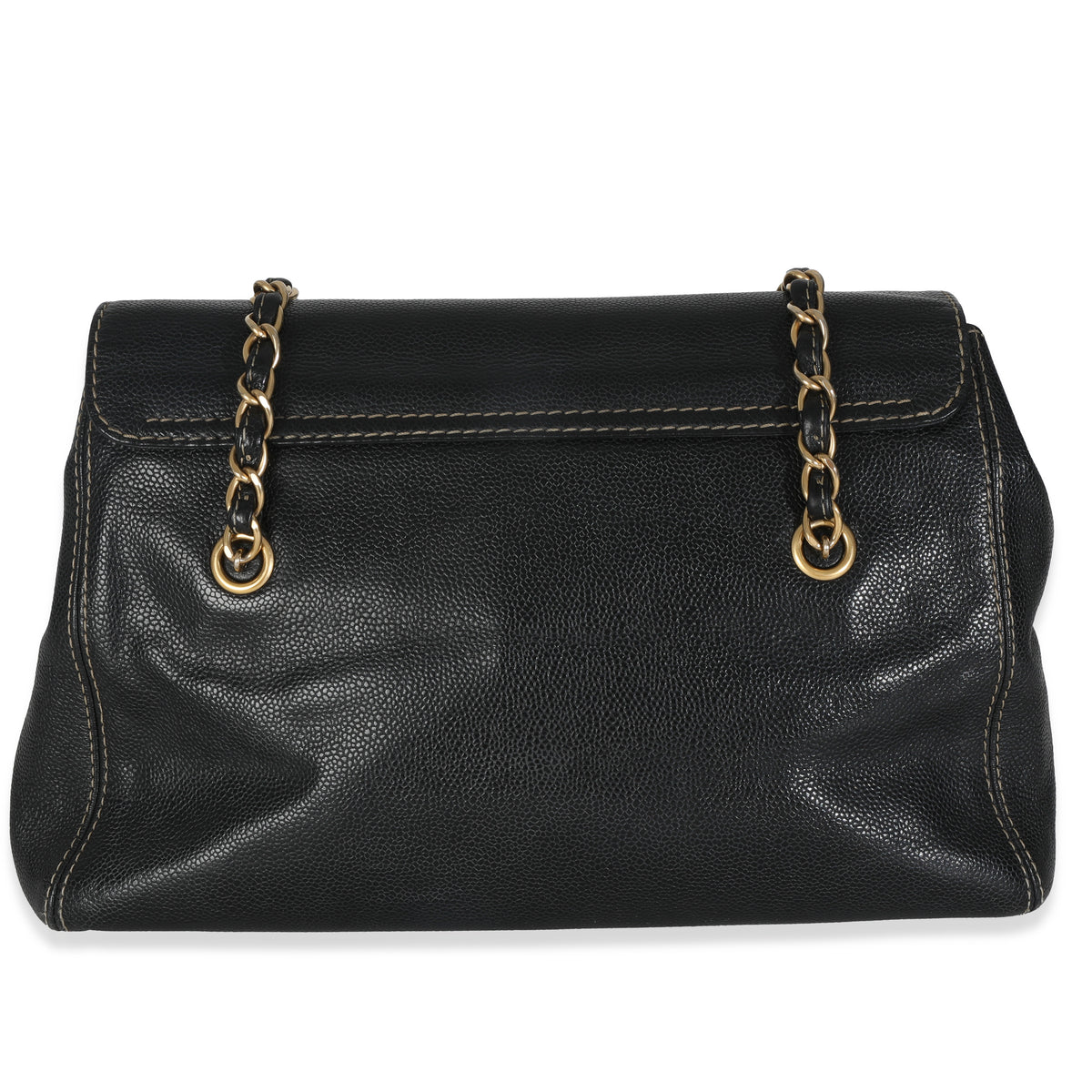 Vintage Black Caviar Chain CC Flap Shoulder Bag