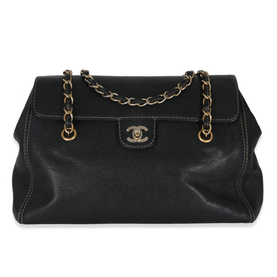 Vintage Black Caviar Chain CC Flap Shoulder Bag