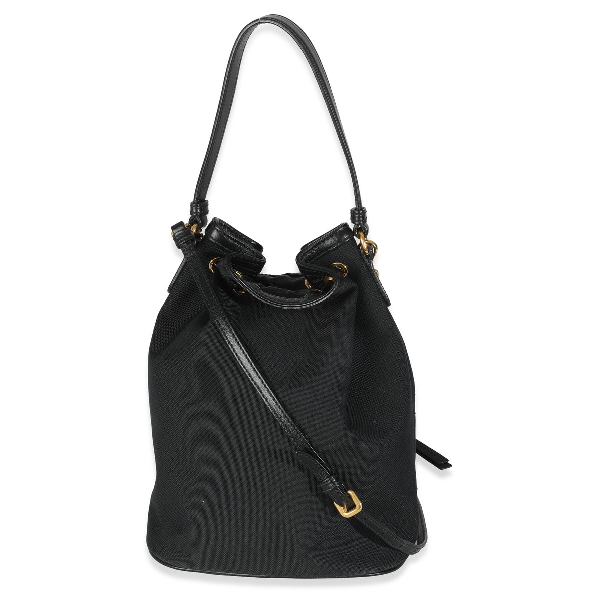 Black Jacquard Logo Bucket Bag