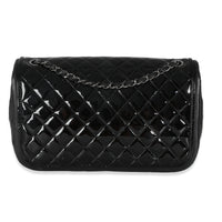 Black Quilted Patent Classic Jumbo Twist Flap Bag