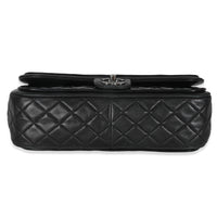 Black Quilted Patent Classic Jumbo Twist Flap Bag