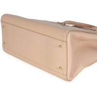 Beige Grained Calfskin Large Neo Executive Shopper Tote