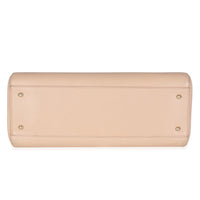 Beige Grained Calfskin Large Neo Executive Shopper Tote