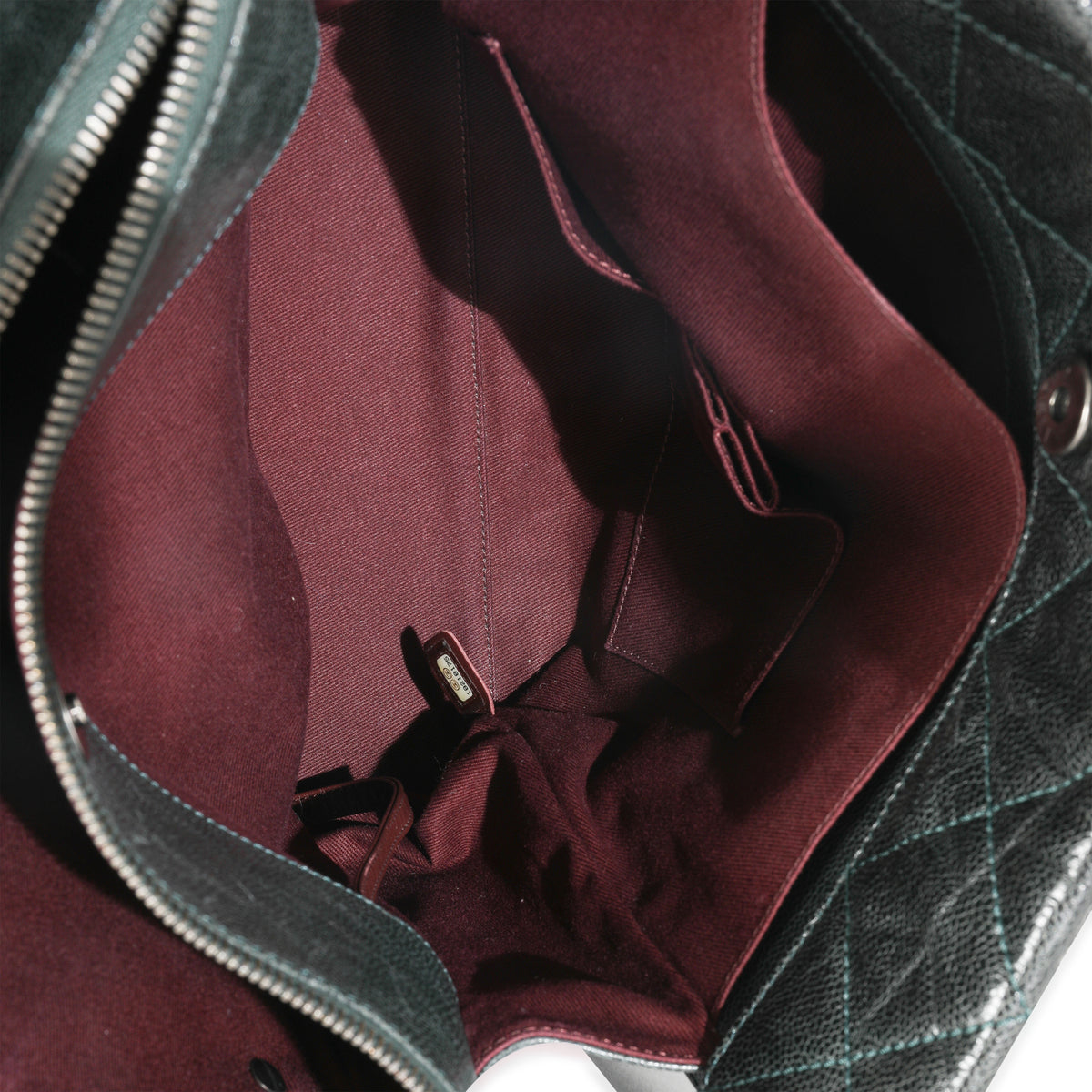 Black Distressed Quilted Caviar CC Crave Tote