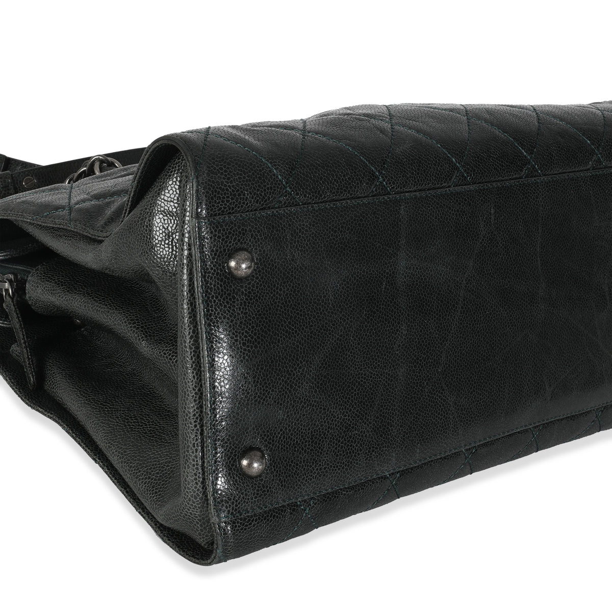 Black Distressed Quilted Caviar CC Crave Tote
