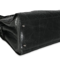 Black Distressed Quilted Caviar CC Crave Tote