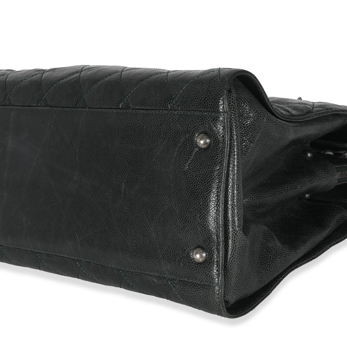 Black Distressed Quilted Caviar CC Crave Tote