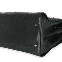 Black Distressed Quilted Caviar CC Crave Tote