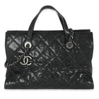Black Distressed Quilted Caviar CC Crave Tote