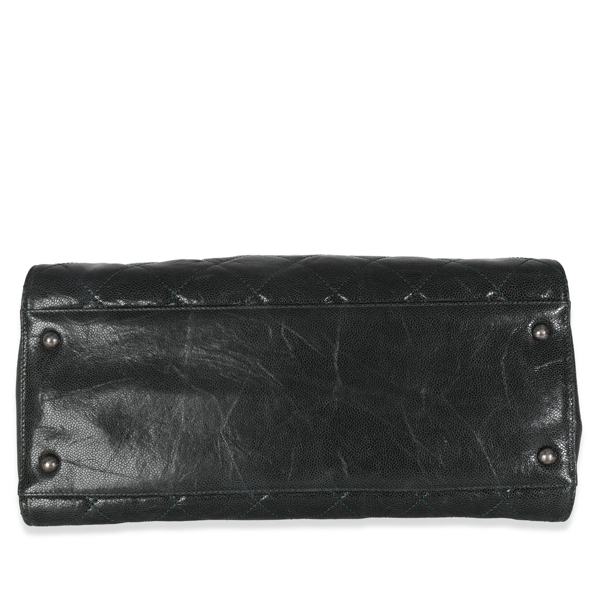 Black Distressed Quilted Caviar CC Crave Tote