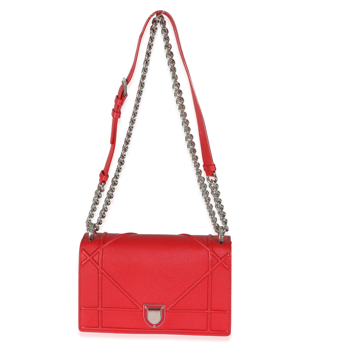 Christian Dior Red Grained Calfskin Small Diorama Flap Bag Handbag av