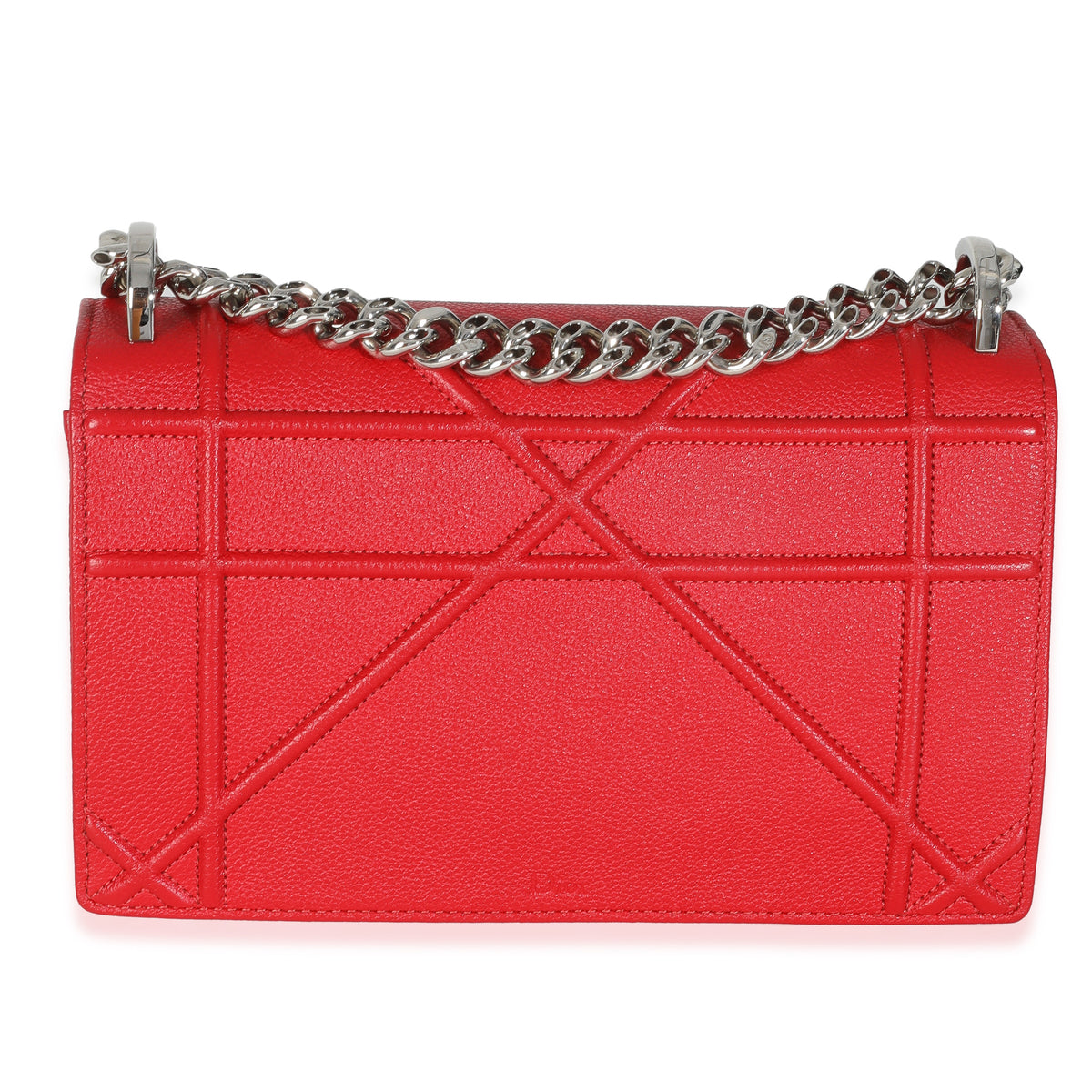 Christian Dior Red Grained Calfskin Small Diorama Flap Bag Handbag bv