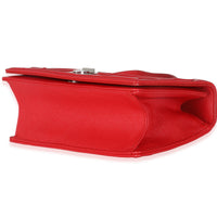 Christian Dior Red Grained Calfskin Small Diorama Flap Bag Handbag clasp