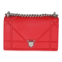 Christian Dior Red Grained Calfskin Small Diorama Flap Bag Handbag fv