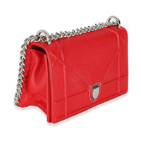 Christian Dior Red Grained Calfskin Small Diorama Flap Bag Handbag pv