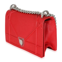 Red Grained Calfskin Small Diorama Flap Bag