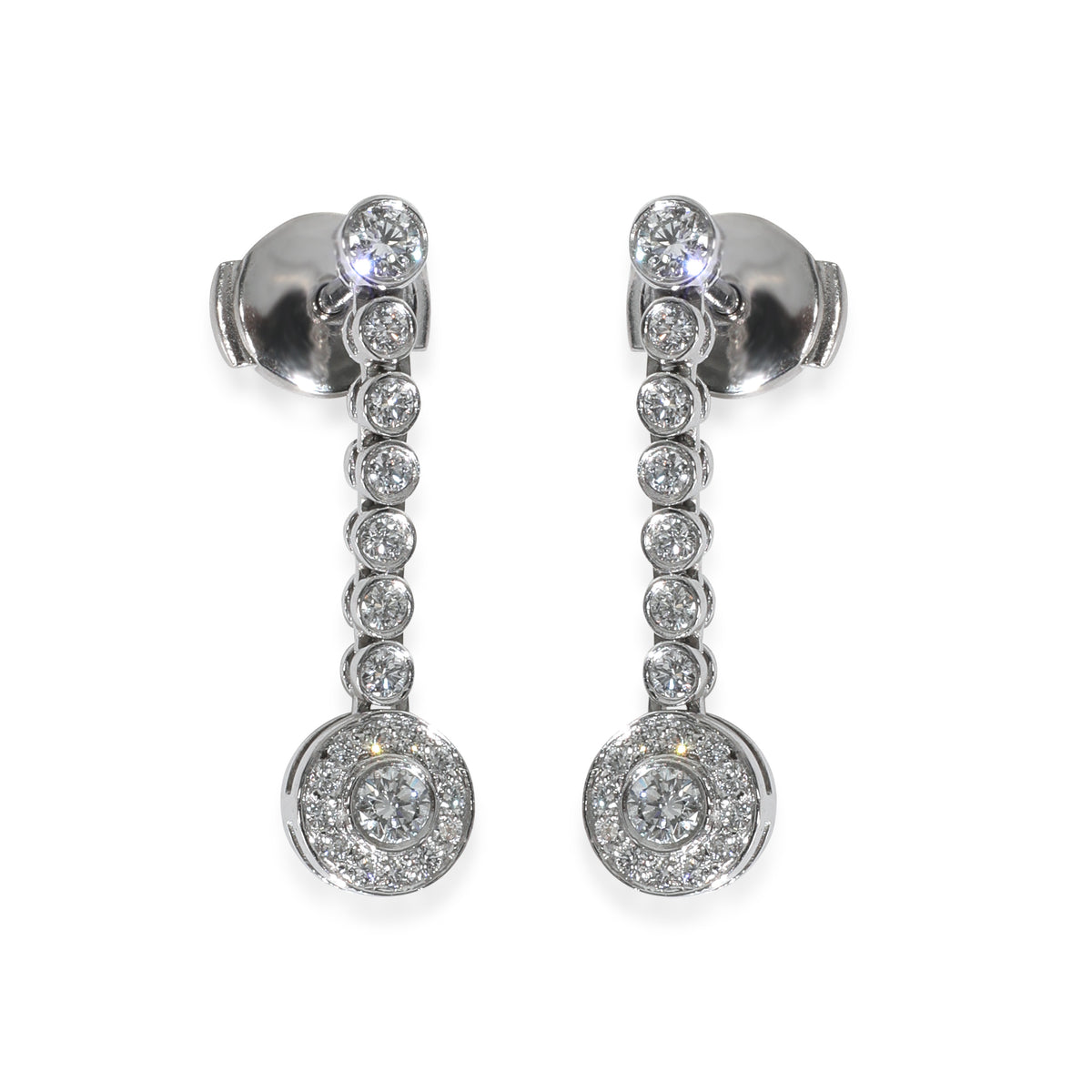 Diamond Circlet Drop Earrings