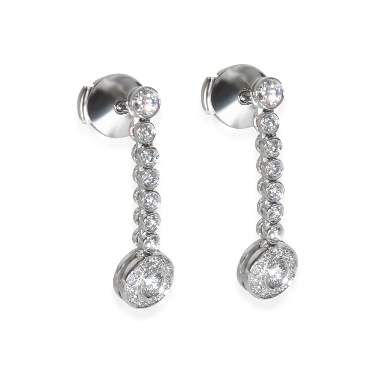 Diamond Circlet Drop Earrings