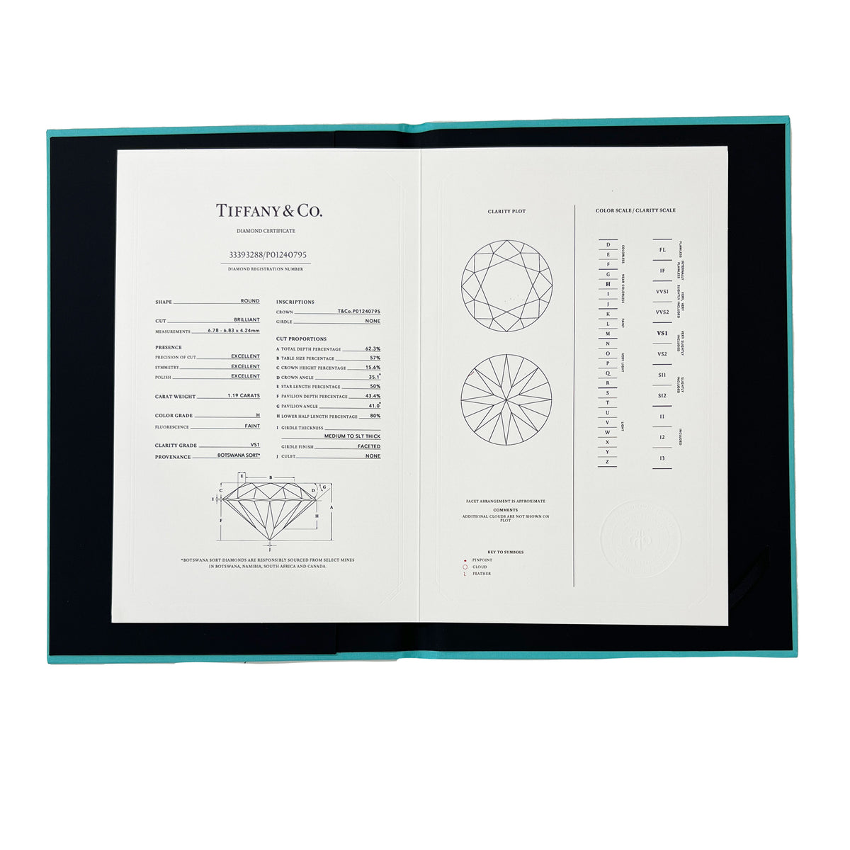 1.19 ct Round Brilliant Diamond Engagement Ring