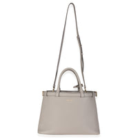 Grey Soft Grained Calfskin Vitello Medium Buckle Bag