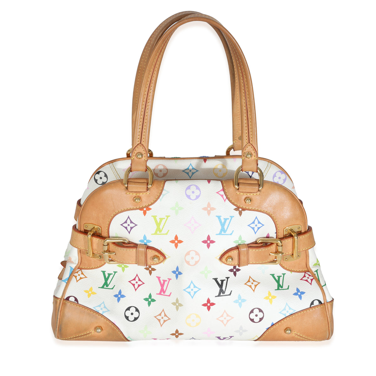 White Monogram Multicolor Canvas Claudia