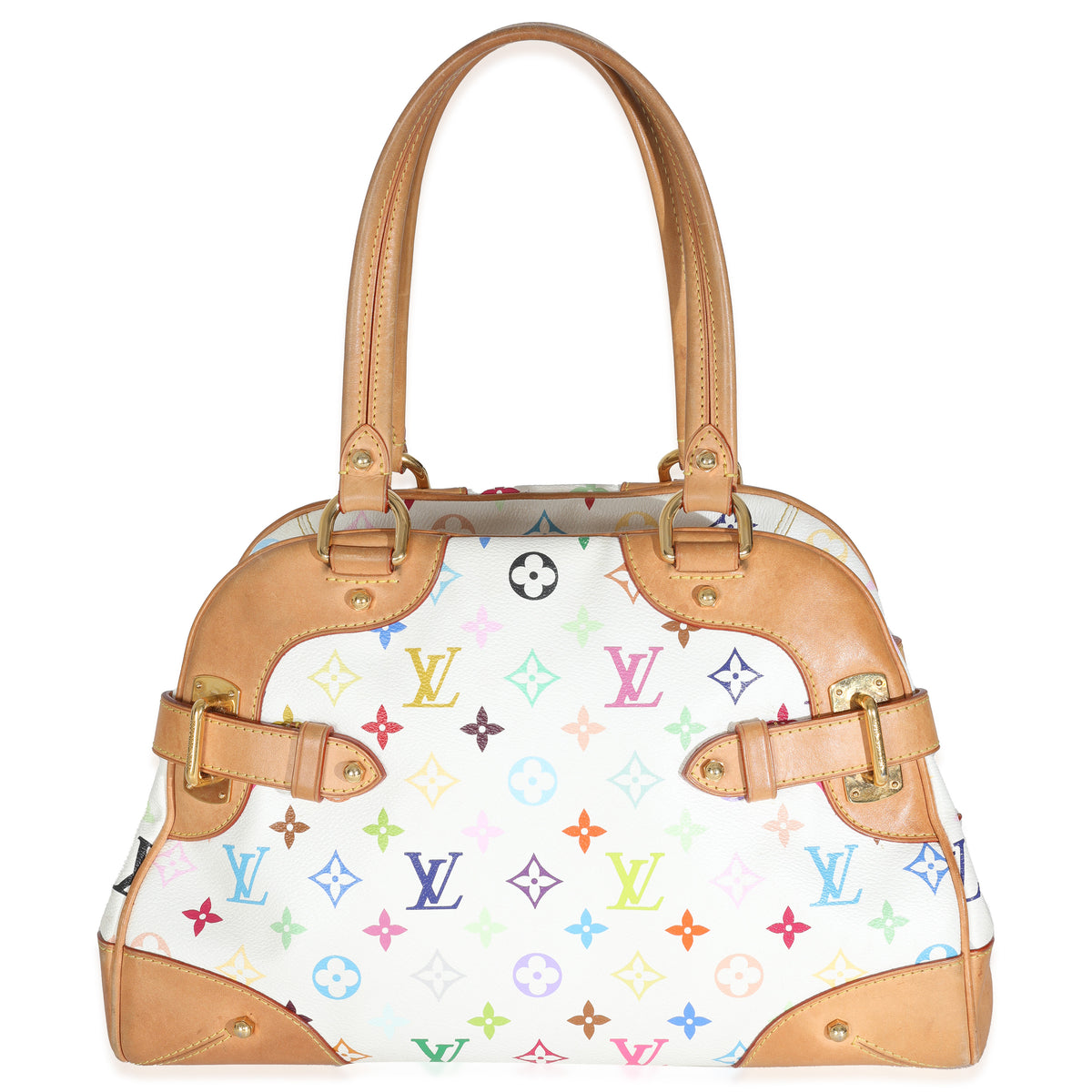 White Monogram Multicolor Canvas Claudia