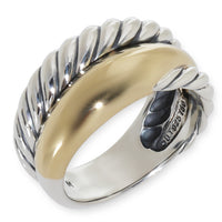 Yellow Gold & Sterling Silver  Twisted Sculpted Cable Ring