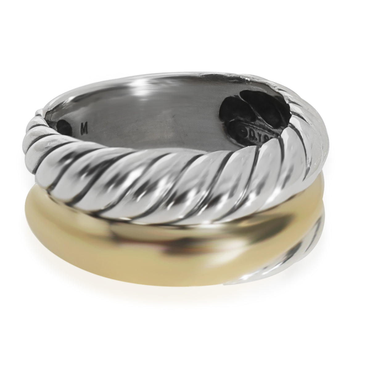 Yellow Gold & Sterling Silver  Twisted Sculpted Cable Ring