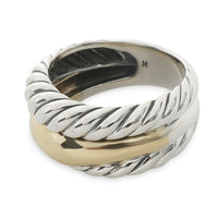 Yellow Gold & Sterling Silver  Twisted Sculpted Cable Ring