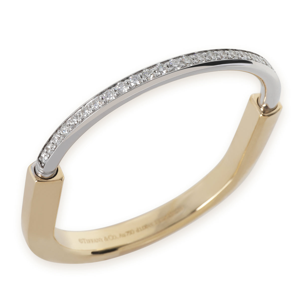 White Gold & Yellow Gold Diamond Lock Bracelet