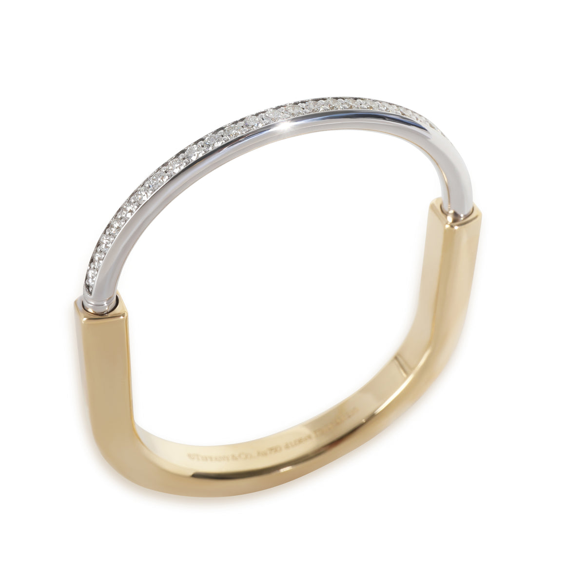 White Gold & Yellow Gold Diamond Lock Bracelet