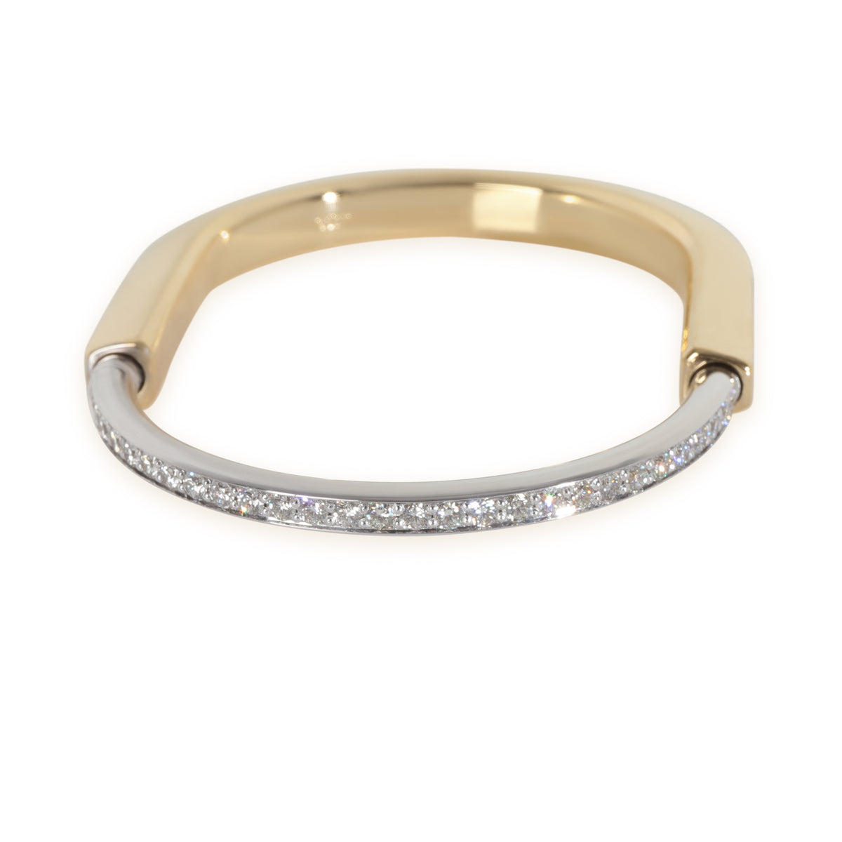 White Gold & Yellow Gold Diamond Lock Bracelet