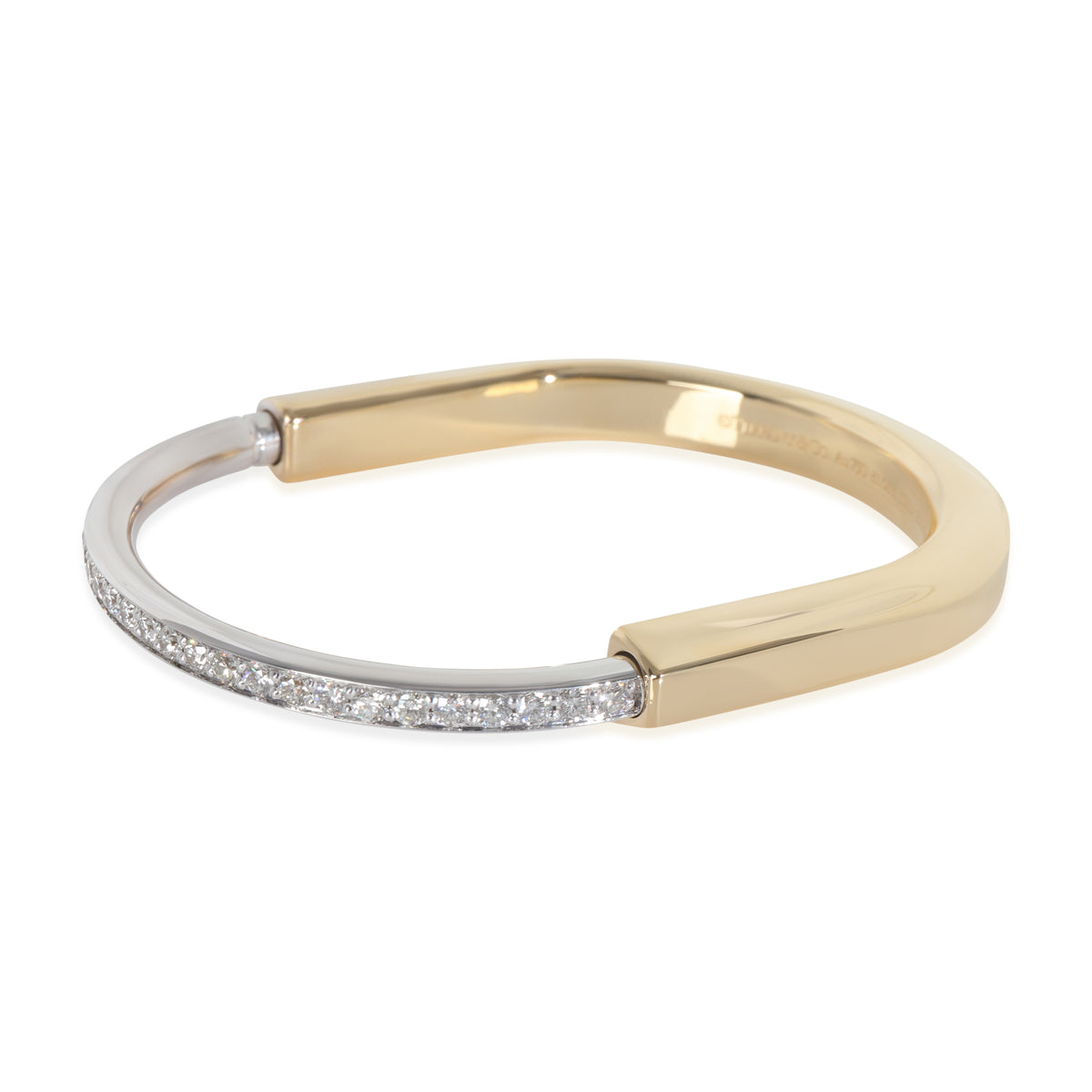 White Gold & Yellow Gold Diamond Lock Bracelet