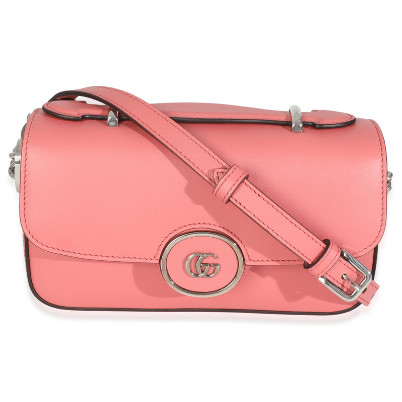 Gucci Pink Senna Calfskin Petite GG Top Handle Shoulder Bag Handbag fv