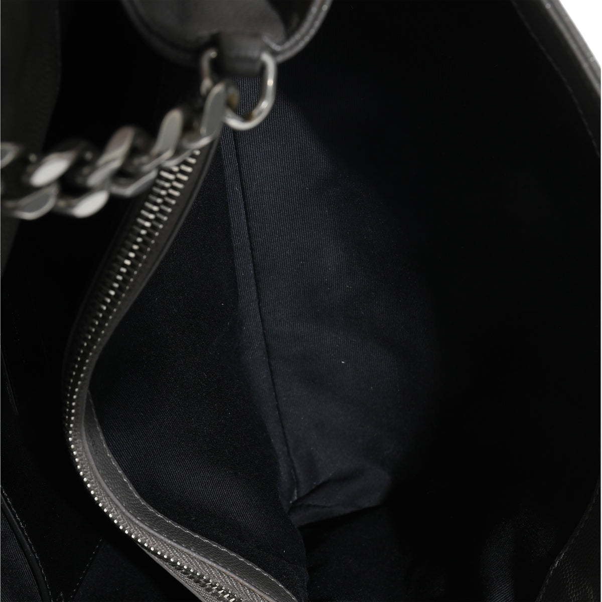 Saint Laurent Grey Grained Calfskin Medium West Hollywood Monogram Fold Over Bag Handbag ad1