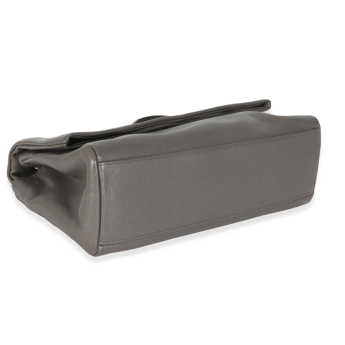 Saint Laurent Grey Grained Calfskin Medium West Hollywood Monogram Fold Over Bag Handbag box