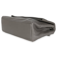 Saint Laurent Grey Grained Calfskin Medium West Hollywood Monogram Fold Over Bag Handbag clasp