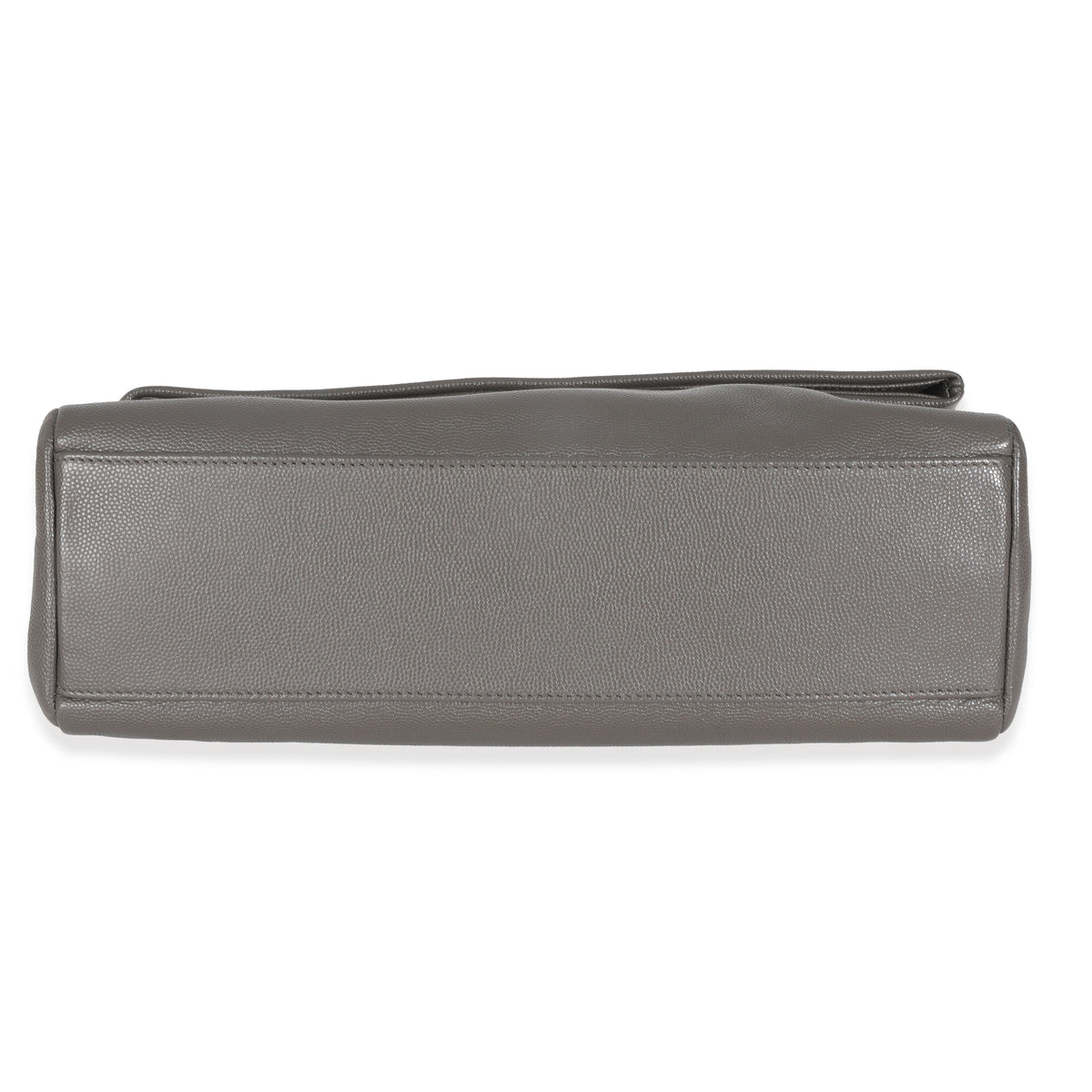 Saint Laurent Grey Grained Calfskin Medium West Hollywood Monogram Fold Over Bag Handbag stamp