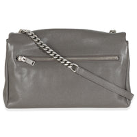 Grey Grained Calfskin Medium West Hollywood Monogram Fold Over Bag