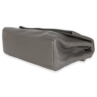 Grey Grained Calfskin Medium West Hollywood Monogram Fold Over Bag
