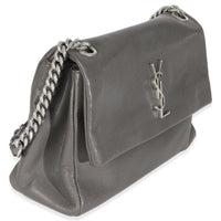 Grey Grained Calfskin Medium West Hollywood Monogram Fold Over Bag