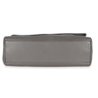 Grey Grained Calfskin Medium West Hollywood Monogram Fold Over Bag