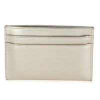 Silver Metallic Calfskin CC Card Holder