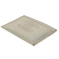 Silver Metallic Calfskin CC Card Holder