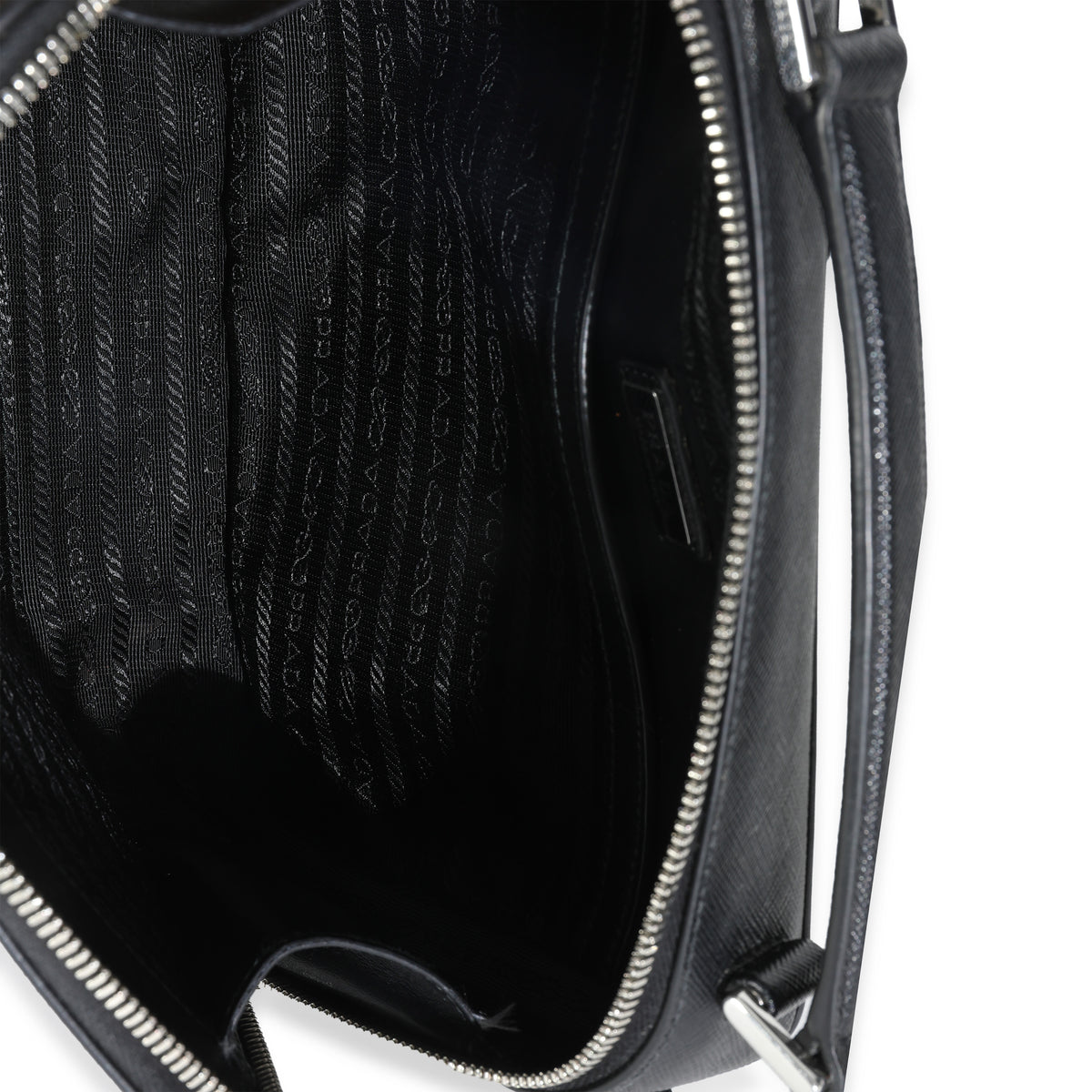 Prada Black Saffiano Medium Brique Crossbody Bag Handbag av
