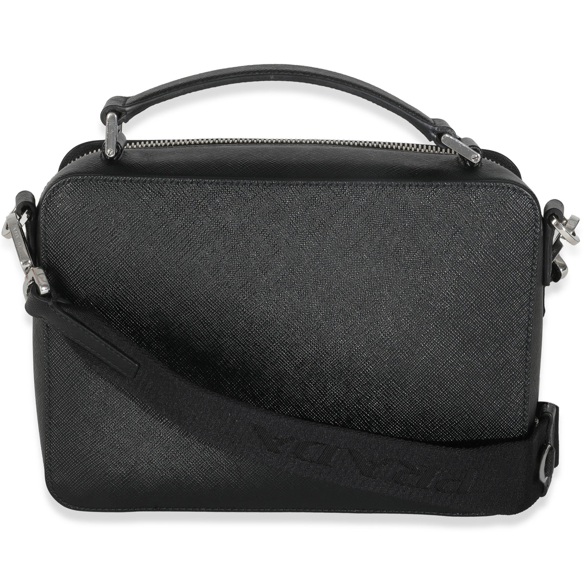 Prada Black Saffiano Medium Brique Crossbody Bag Handbag bv