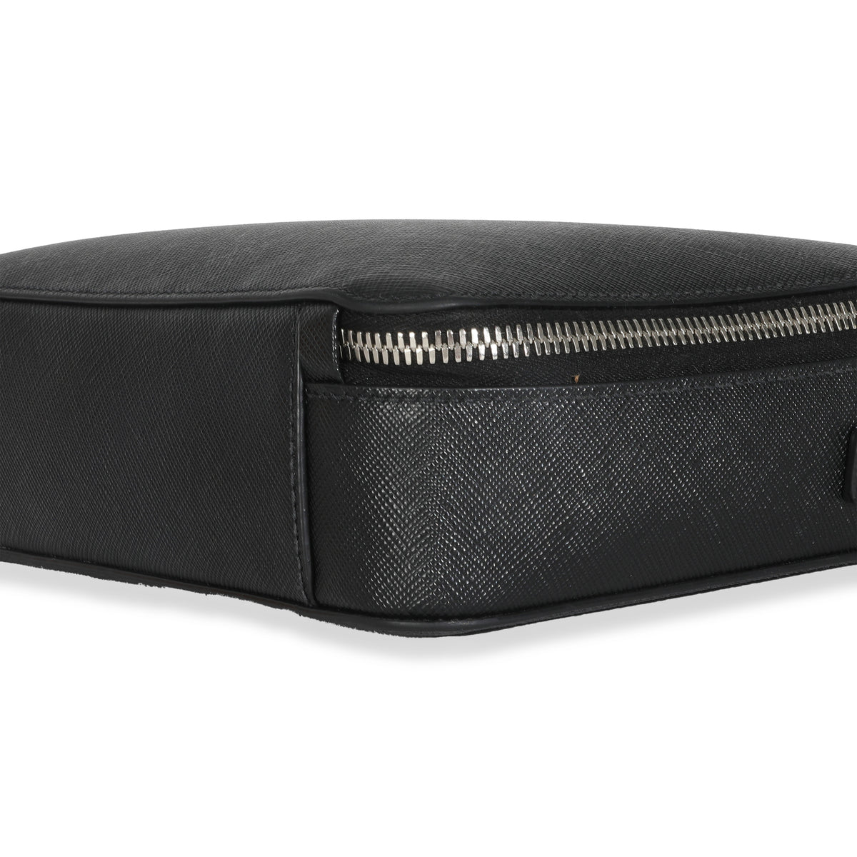 Prada Black Saffiano Medium Brique Crossbody Bag Handbag clasp