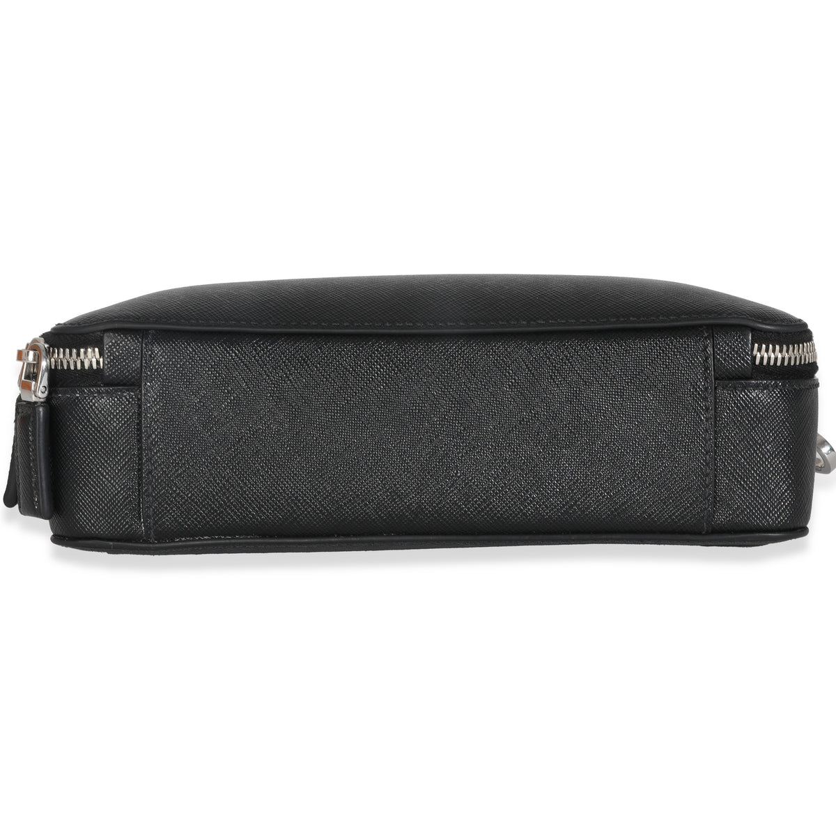 Prada Black Saffiano Medium Brique Crossbody Bag Handbag stamp