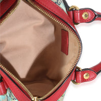 Blue Beige GG Supreme Monogram Blooms Mini Boston