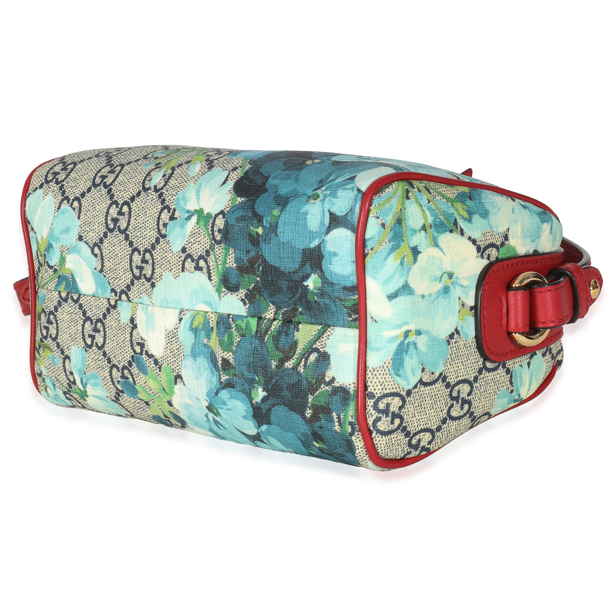 Blue Beige GG Supreme Monogram Blooms Mini Boston